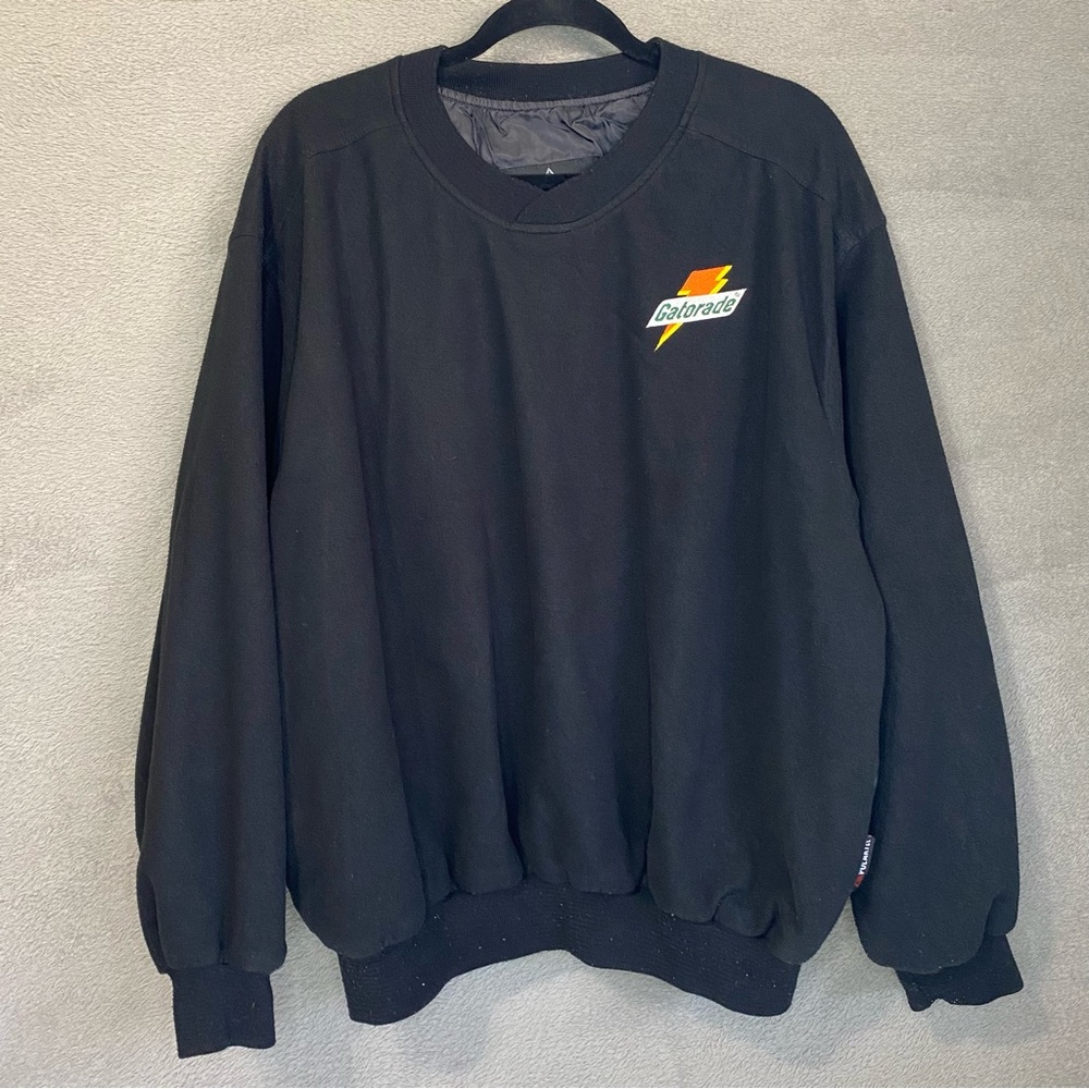 VTG Sportsmaster Gatorade Lightning Pullover Sweater Men’s Sz L V-neck USA Black